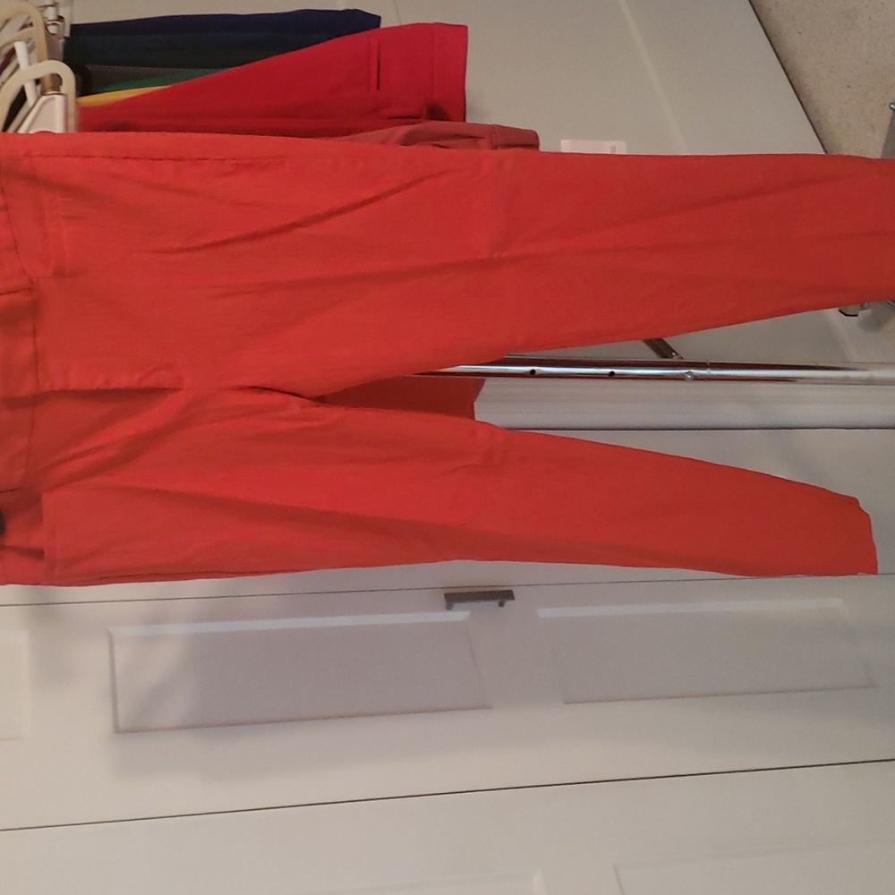 BR Sloan pants,  size 12, orange-red jacquard